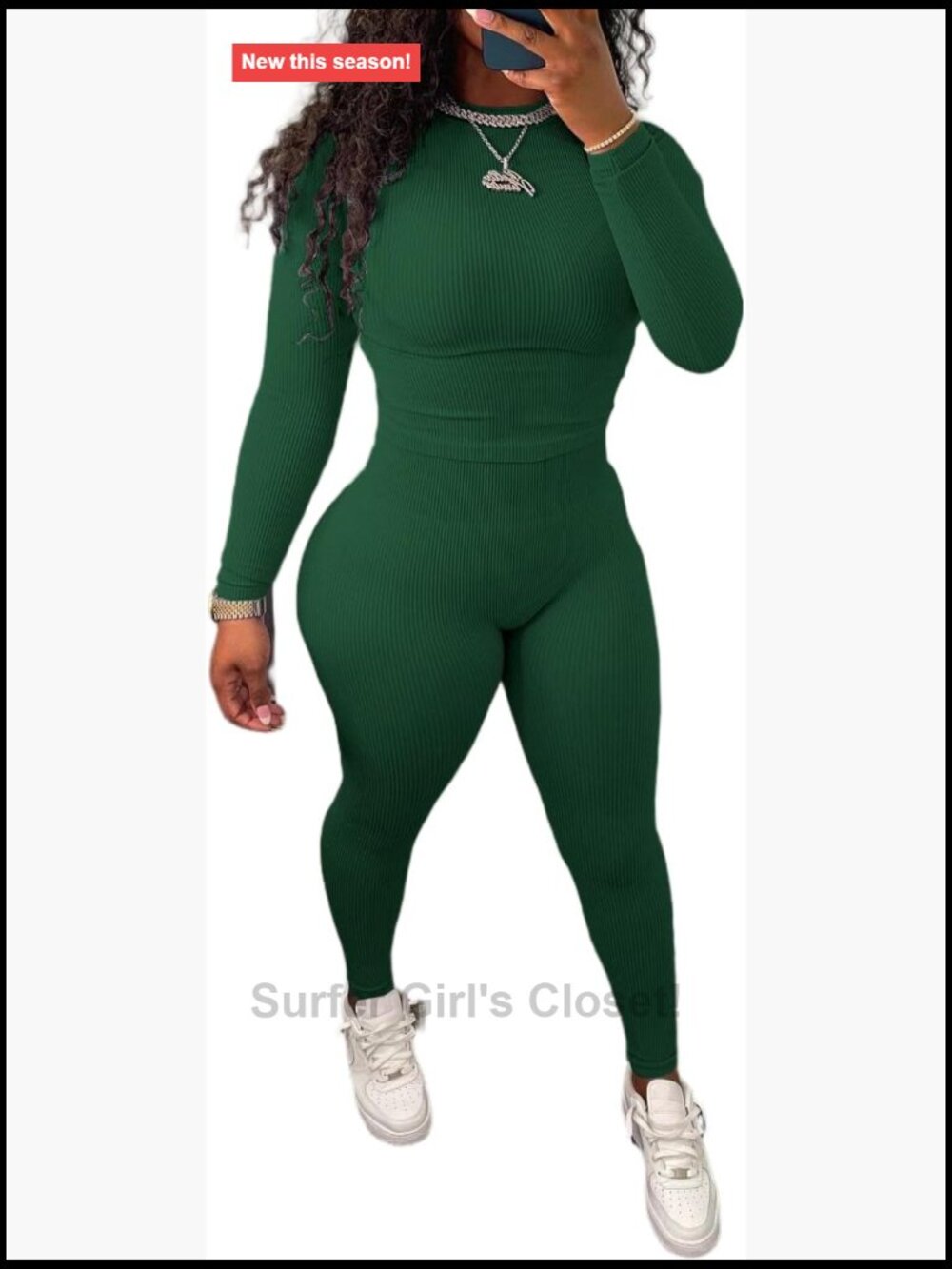 Two Piece Outfits Ribbed Casual Jogging Suits Long Sleeve Tracksuits